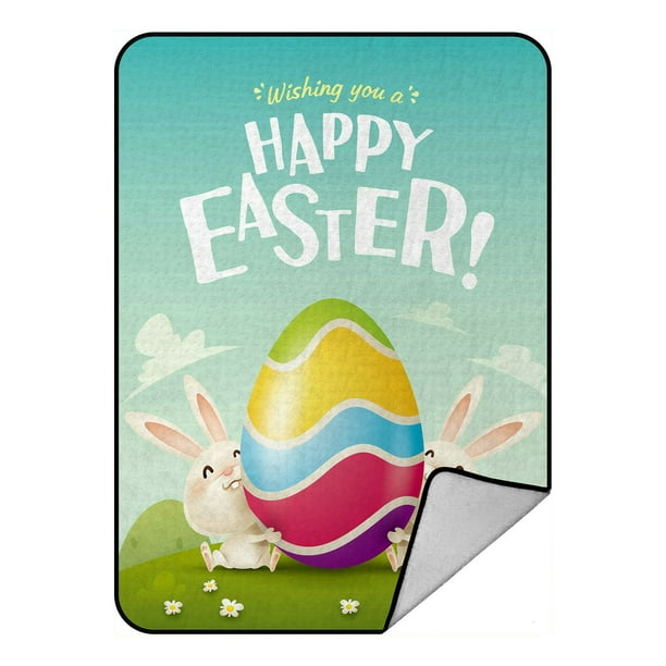 Throw Blankets Cute White Rabbit with Colorful Egg Fuzzy Soft Bed Cover Bedspread Microfiber Luxury Blanket for Travel Stadium Camping Couch Sofa Chair Happy Easter Throw Blankets Cute White Rabbit with Colorful Egg Fuzzy Soft Bed Cover Bedspread Microfiber Luxury Blanket for Travel Stadium Camping Couch Sofa Chair Happy Easter